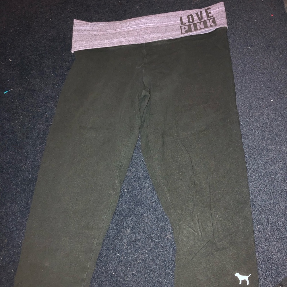 Pink Crop skinny Leggings w/ Band